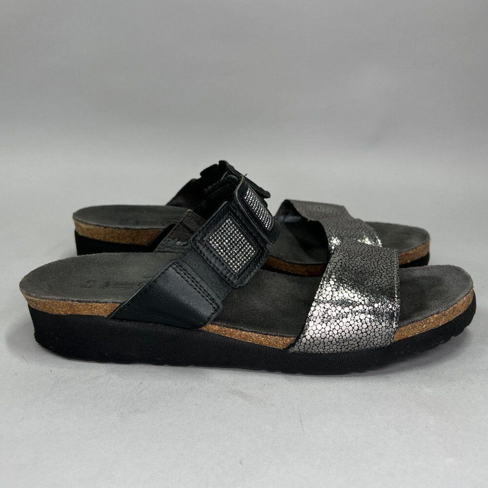 NAOT Women's Black‎ Wedge Slide Sandals
